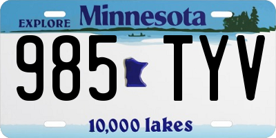 MN license plate 985TYV