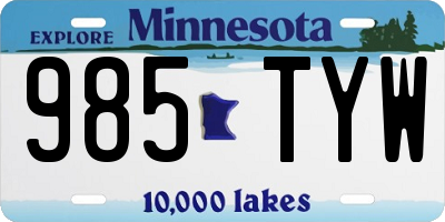 MN license plate 985TYW