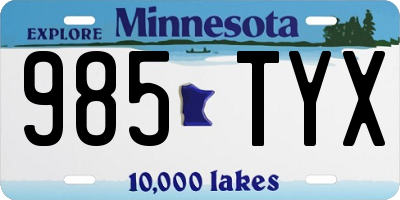 MN license plate 985TYX