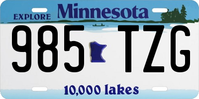 MN license plate 985TZG