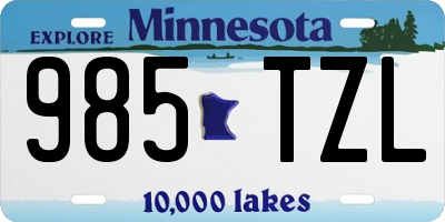 MN license plate 985TZL
