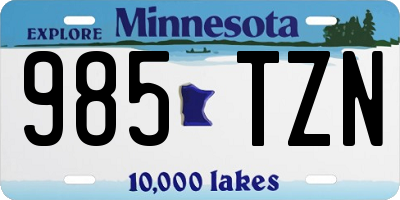 MN license plate 985TZN