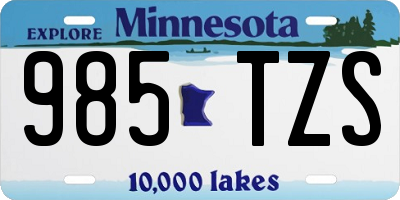 MN license plate 985TZS