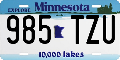 MN license plate 985TZU