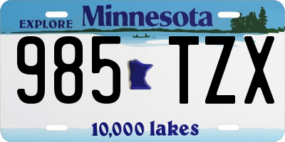 MN license plate 985TZX