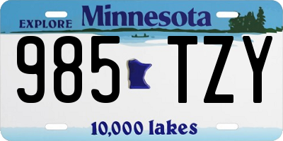 MN license plate 985TZY