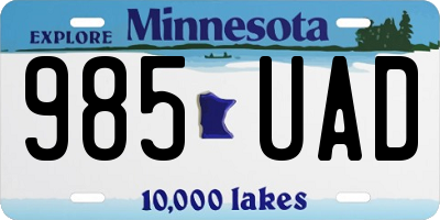MN license plate 985UAD