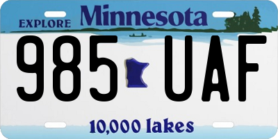 MN license plate 985UAF