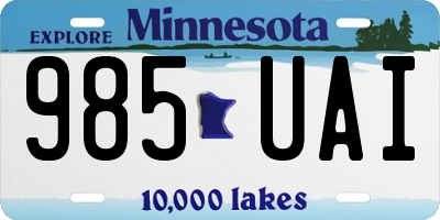MN license plate 985UAI