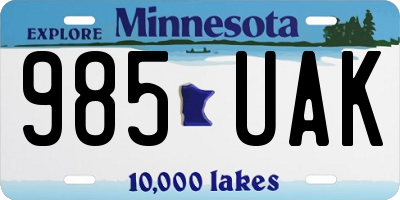 MN license plate 985UAK