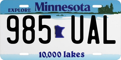 MN license plate 985UAL