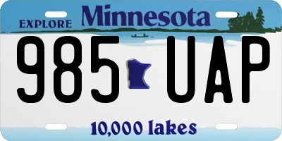 MN license plate 985UAP