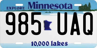 MN license plate 985UAQ