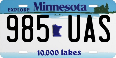 MN license plate 985UAS