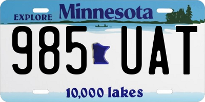 MN license plate 985UAT
