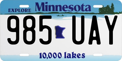 MN license plate 985UAY