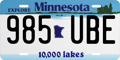 MN license plate 985UBE