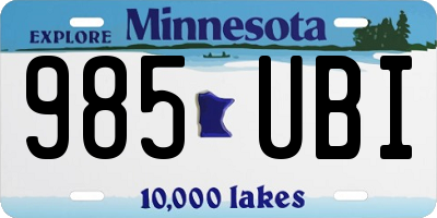 MN license plate 985UBI
