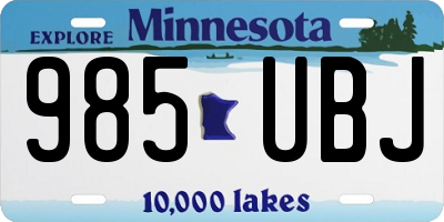 MN license plate 985UBJ