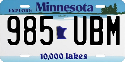 MN license plate 985UBM