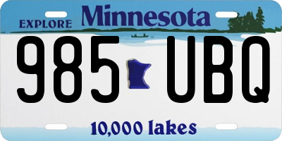 MN license plate 985UBQ