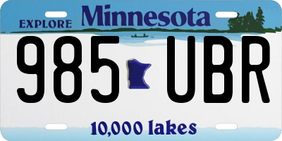 MN license plate 985UBR