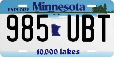 MN license plate 985UBT