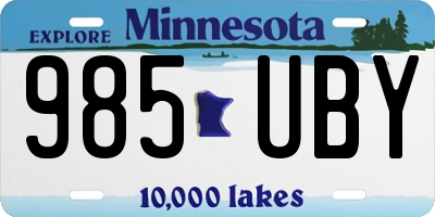 MN license plate 985UBY