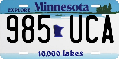 MN license plate 985UCA