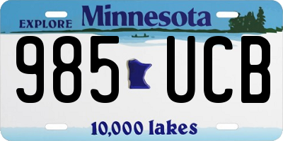 MN license plate 985UCB