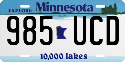 MN license plate 985UCD