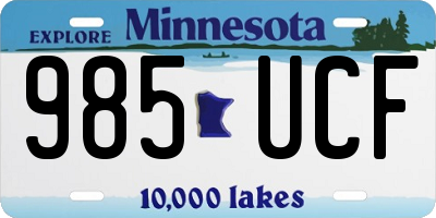 MN license plate 985UCF