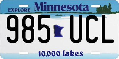 MN license plate 985UCL