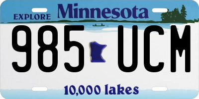 MN license plate 985UCM