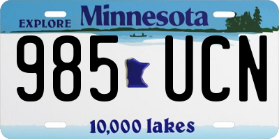 MN license plate 985UCN