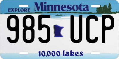 MN license plate 985UCP