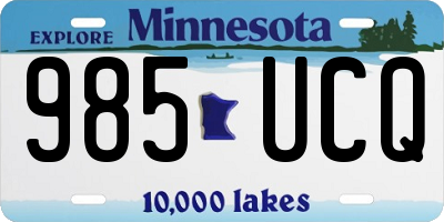 MN license plate 985UCQ