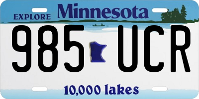 MN license plate 985UCR