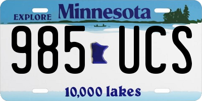MN license plate 985UCS