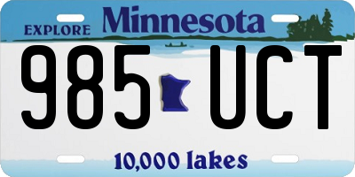 MN license plate 985UCT