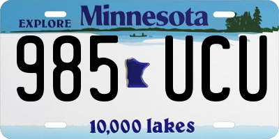 MN license plate 985UCU