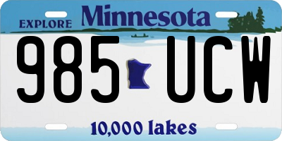 MN license plate 985UCW