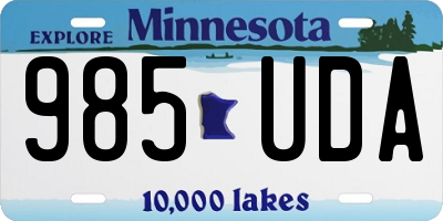 MN license plate 985UDA