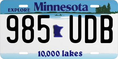 MN license plate 985UDB