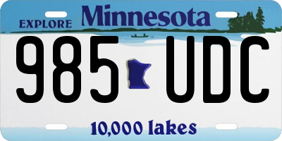 MN license plate 985UDC