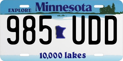 MN license plate 985UDD