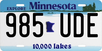 MN license plate 985UDE