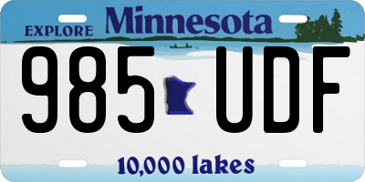MN license plate 985UDF