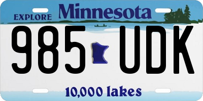 MN license plate 985UDK