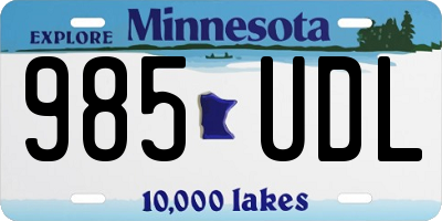 MN license plate 985UDL